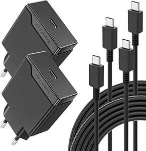 Newding 2er Pack 25W Schnellladegerät Ladekabel für USB C Samsung Galaxy S25 5g S24 S23 S22 S21 S20 Ultra FE A56 A55 A54 A53 A36 A35 A26 A25 Z Fold Flip Tablet Schnellladekabel Typ-C mit Netzteil