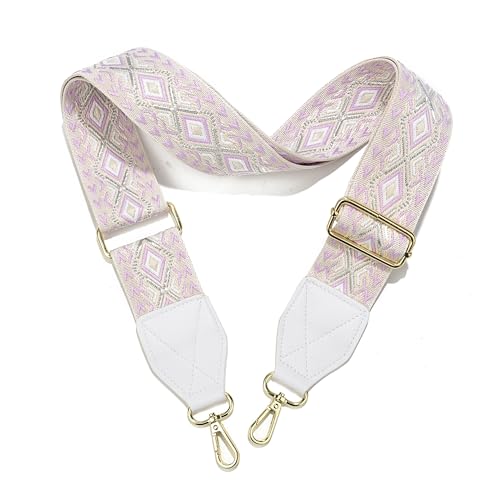 Image of LEMEDE Purse Strap,2 inch Leather End Shoulder Strap Adjustable Replacement,Retro Jacquard Multi-pattern Crossbody Bag Straps