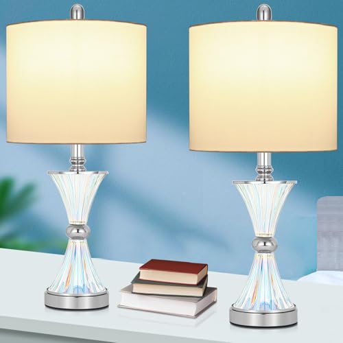 Tpamswo 2108172401 Crystal Glass Table Lamps Set Of 2 thumb #1