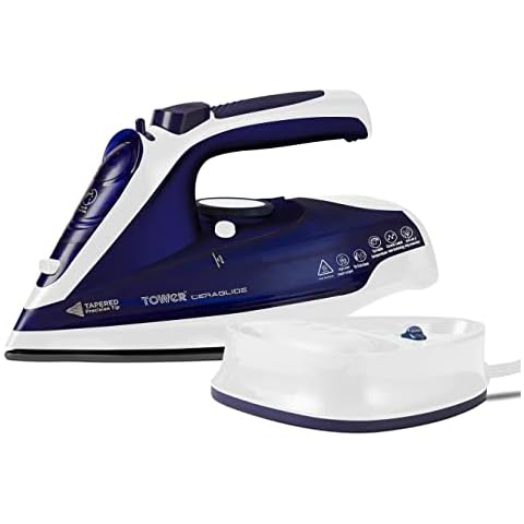 Tower CeraGlide Cordless Steam Iron, Blue Cover