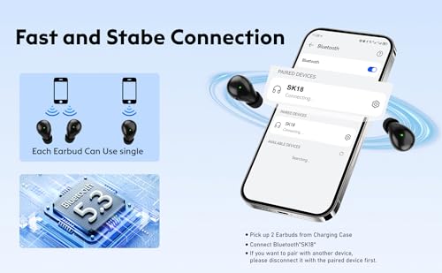 Image of Invisible Mini Sleep Earbuds Wireless Bluetooth, Ultra-Light Comfort Fit Sleep Headphones for Side Sleepers, Unique Tumbler Portable Charging Case, Soft In-Ear Ear Plugs for Sleeping Small Ears Gym