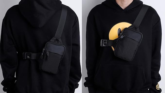 Crossbody Sling Bag Chest Bag Dual Pocket Water Resistant Fanny Pack Running Phone Holder for Men Women Workout Travellin - Image 5