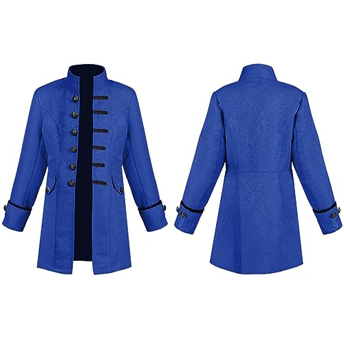 Chaqueta para niños, disfraz gótico de cola de milano medieval, azul, 6-7 años