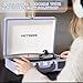 Record Player with Speakers, Bluetooth Vinyl Record Player with Recording, 3 Speed Portable Suitcase LP Player, Belt Drive Turntable, RCA/AUX/Headphone Jack, Purple