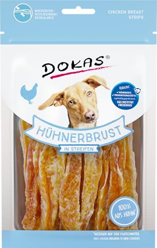 Produktbild von DOKAS Getreidefreier Premium Snack Hühnerbrustfilet in Streifen für Hunde - 11 x 70 g