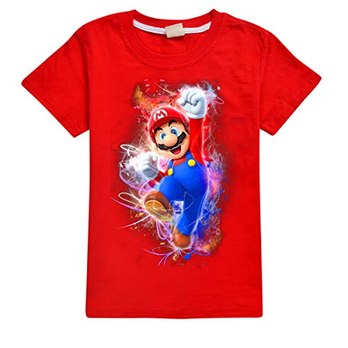 T-shirt à manches courtes Super Mario Brothers pour garçons et enfants, Rouge 1, 9-10 ans Cover