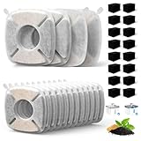 Picture of Cat Water Fountain Filter Pet Drinking Fountain Filter, Compatible with 67/95/135/85oz Automatic Pet Dispenser, Triple Filtration Dog Fountain Filter, 16 Pack (16 Carbon Filters+16 Sponge Filters)