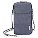 Zwei Handytasche zum Umhängen Mademoiselle.M MP30 Smartphone-Etui & Geldbörse 2-in-1, umlaufender Reißverschluss, längenverstellbarer Riemen, Mini-Handtasche 19 x 10 x 3 cm (Nubuk-Blue)