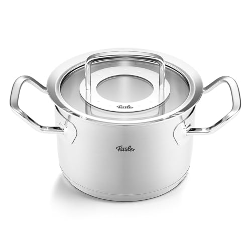 Fissler Original-Profi Collection/Edelstahl-Kochtopf (Ø 16 cm, 2,1L) Töpfe inkl. Glas-Deckel – Induktion, Silber