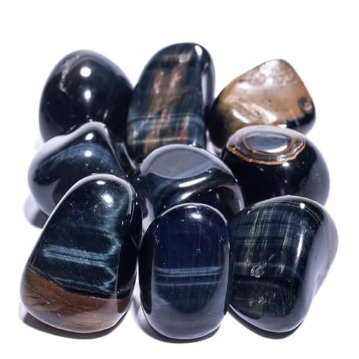 KALIFANO Tumbled Blue Tiger's Eye Stones Bundle (300+ Carats) - AAA+ Jewelry Grade Reiki Pietersite Crystal - Ojo De Tigre Piedras Caidas for Wicca/Healing - Information Card Included (Family Owned)