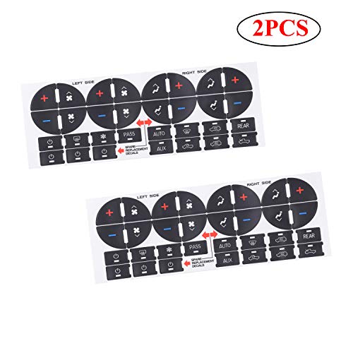 Update Material 2PCS A/C Dash Button Repair Kit Sticker Fit Replacement Adhesive