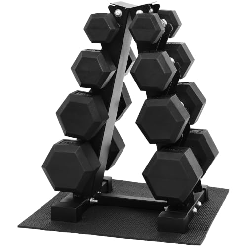 HulkFit 100lb Rubber Hex Dumbbell Set