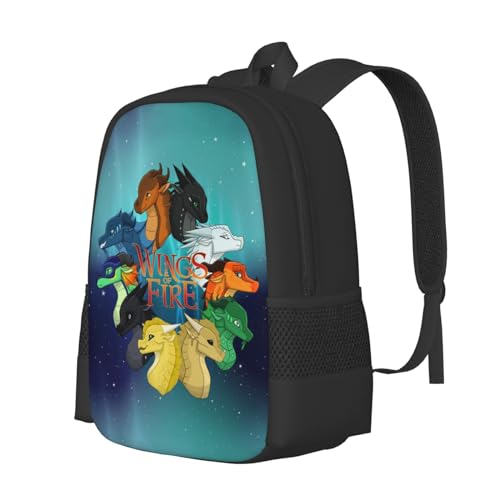 Wings-Of-Fire Dragon Backpack,3d Print Laptop Backpack Lightweight Casual Daypack Bookbag 16.5 In, Black2
