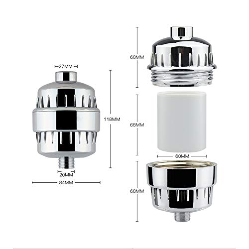 Image of Shower Filter Replacement, 15 Stage Shower Filter Cartridge for Hard Water, Suitable for People with Sensitive and Dry Skin and Scalp, Improves the Condition of Your Skin, Hair and Nails