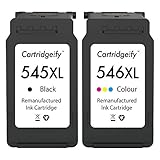 Cartridgeify 545XL 546XL: Perfectamente compatible con Canon 545 546 o 545XL 546XL, tinta avanzada con resultado de impresión brillante, alta confiabilidad, evita que la boquilla de la impresora se obstruya.
