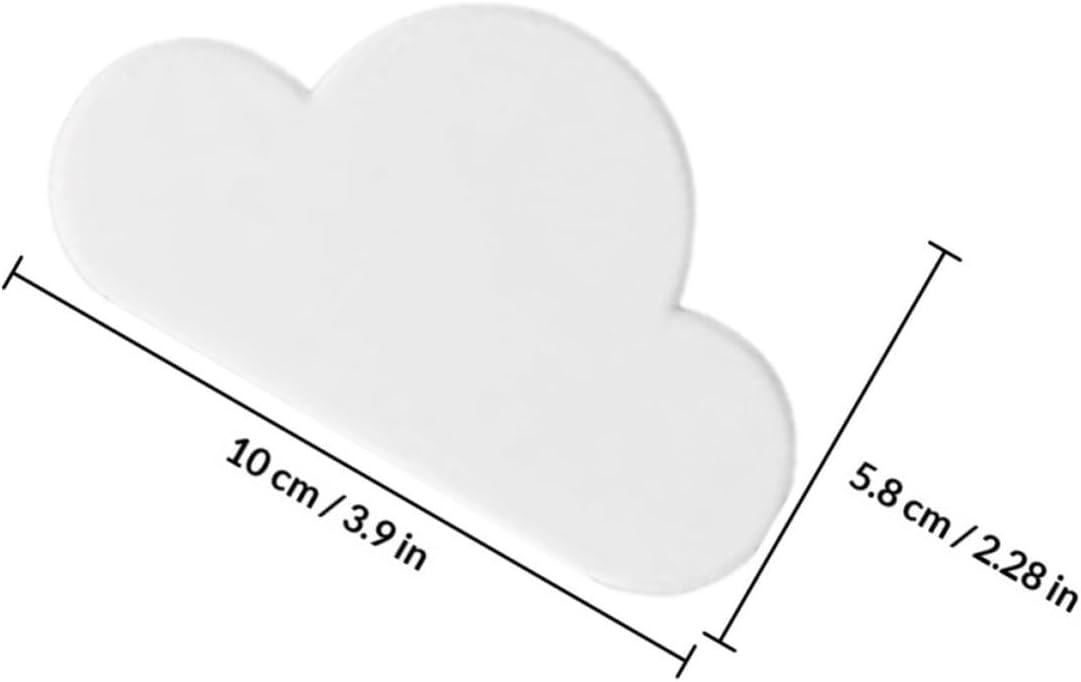 2pcs Cloud Shape Magnetic Key Holder, Self Adhesive Wall Mount White