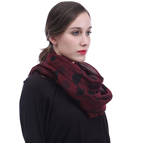 Lina & Lily Cat Animal Print Women's Infinity Scarf Lightweight2