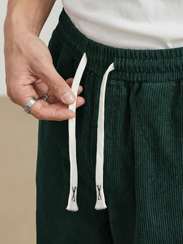 Image of JMIERR Mens Corduroy Pants Wide Leg Baggy Sweatpants | Loose Fit Joggers, Elastic Waist Drawstring, Casual Sweatpants, Vintage Pants, Fall Winter Fashion, Streetwear