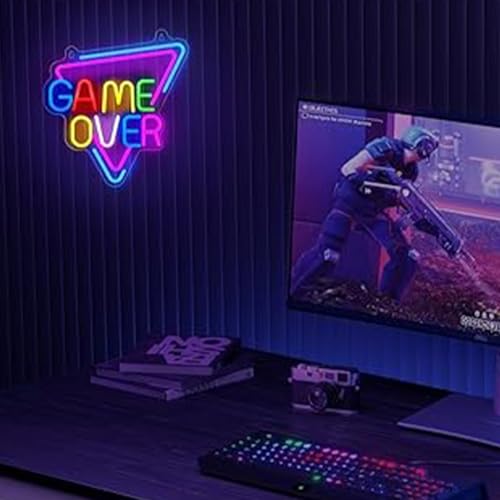 Image of LED Game Sign Game Zone Neon Signs Gaming Room Wall Art Decor Man Cave Lights Signs Gamer Home Bedroom Decoration USB Powered Brightness Adjustable