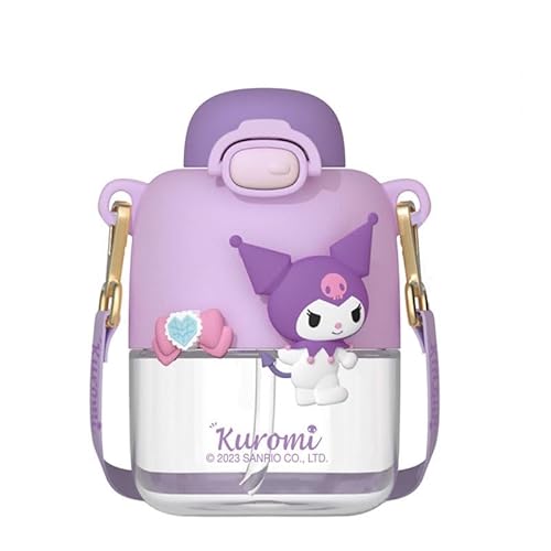 シナモロール クロミ マイメロディ ポムポムプリン 水筒 ストロー付き 水筒 クリアボトル クリアボトル 漏れない 透明 子供用 キッズボトル マグボトル ワンタッチボトル トライタン こども ストローボトル ストラップ プラスチック 保育園 幼稚園 通園