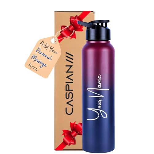 Image of CASPIAN / / / Hike Stainless Steel Customize Sipper Water Bottle (CUS-Midnight Crimson 1 Litre, Set of 1)| Leak Proof Thunder for Fridge Home Office Travel School Kids Boys Girls Adults Sports Gym Yoga
