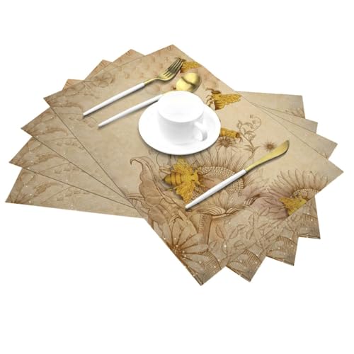Set de table résistant à la chaleur lot de 6 pour protéger table des taches