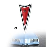 Front End Bumper Cover Nose Panel Arrowhead Crest Emblem Red Compatible with 1977-1981 Pon-tiac Firebird and Trans Am Models Front End Crest Arrowhead Emblem