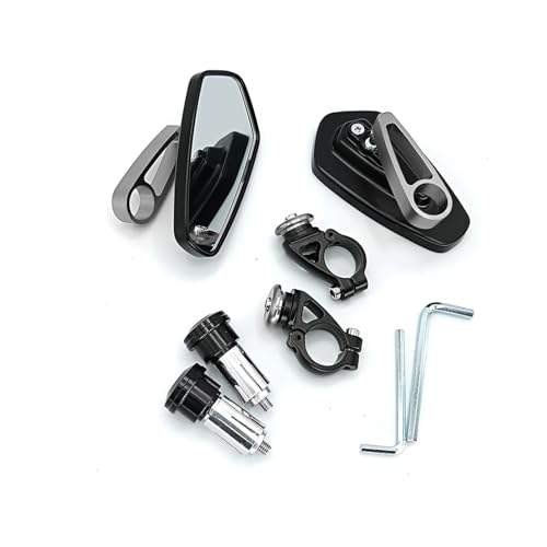 Espejos retrovisores de moto para rutas urbanas y carretera en aluminio plata de 22mm