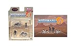 American Diorama Motomania 4' 1:64 Metal Figures Set AD-76504 (2 Figures + 2 Motorcycles)