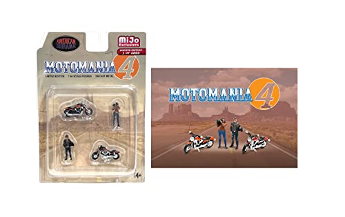 Set de Figuras American Diorama Motomania 4" 1:64 Metal miniatura 1