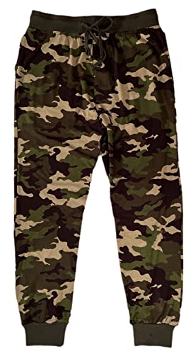 BROOKS BROTHERS MEN'S GREEN CAMO COTTON/MODAL LOUNGE JOGGER PANTS