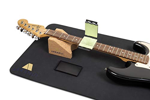 ARRANUI Guitar Work Mat and Neck Rest Cradle- For Cleaning, Repair and Maintenance of String Instruments – Complete with String Cleaner Tool