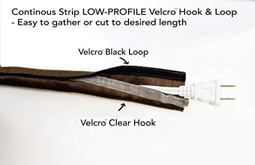 Image of Night Lamp Cord Cover Thin-Style Faux Silk 9 ft Long Black