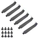 Runseaway 6PCS PCI Slot Covers Black Zinc-Plated Steel Vented Dust Filter Blanking Plates with Screws for Computer Cases