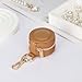 KUKUVR Jewelry Ring Holder Box with Keychain, Portable Gym Jewelry Storage Box Case, Small Travel Ring Earring Stud Necklace Storage Case (Brown)