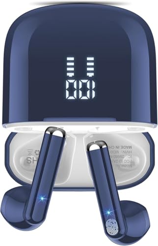 Image of OYIB Bluetooth Headphones, 2026 Headphones Wireless Bluetooth 5.3 In-Ear Headphones with ENC Mic, Deep Blue