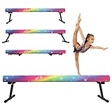 Sealoha 6ft Ultrasimple Adjustable&Foldable Balance Beam,High-Low Floor Beam Suede Gymnastics Equipment,No Tool Require, Gymnastics Beam for Training&Professional HomeTraining (Starlight, 6.1ft)