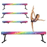 Sealoha 6ft Ultrasimple Adjustable&Foldable Balance Beam,High-Low Floor Beam Suede Gymnastics Equipment,No Tool Require, Gymnastics Beam for Training&Professional HomeTraining