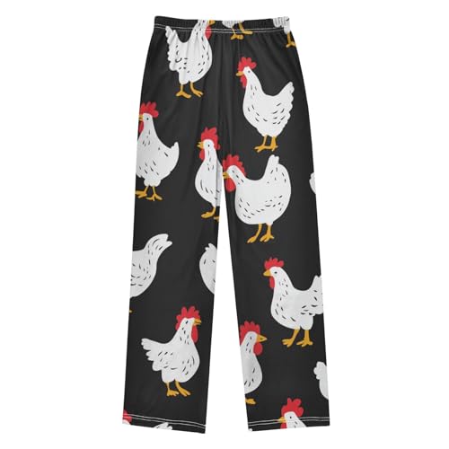 ZZXXB Cock Print Boys Long Pants Soft Trousers Elastic Waist Kids Lounge Bottoms with Pockets S-XL2