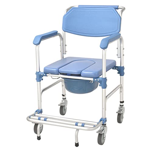 MYOYAY Rolling Shower Chair with Wheels Lightweight Bedside Commode