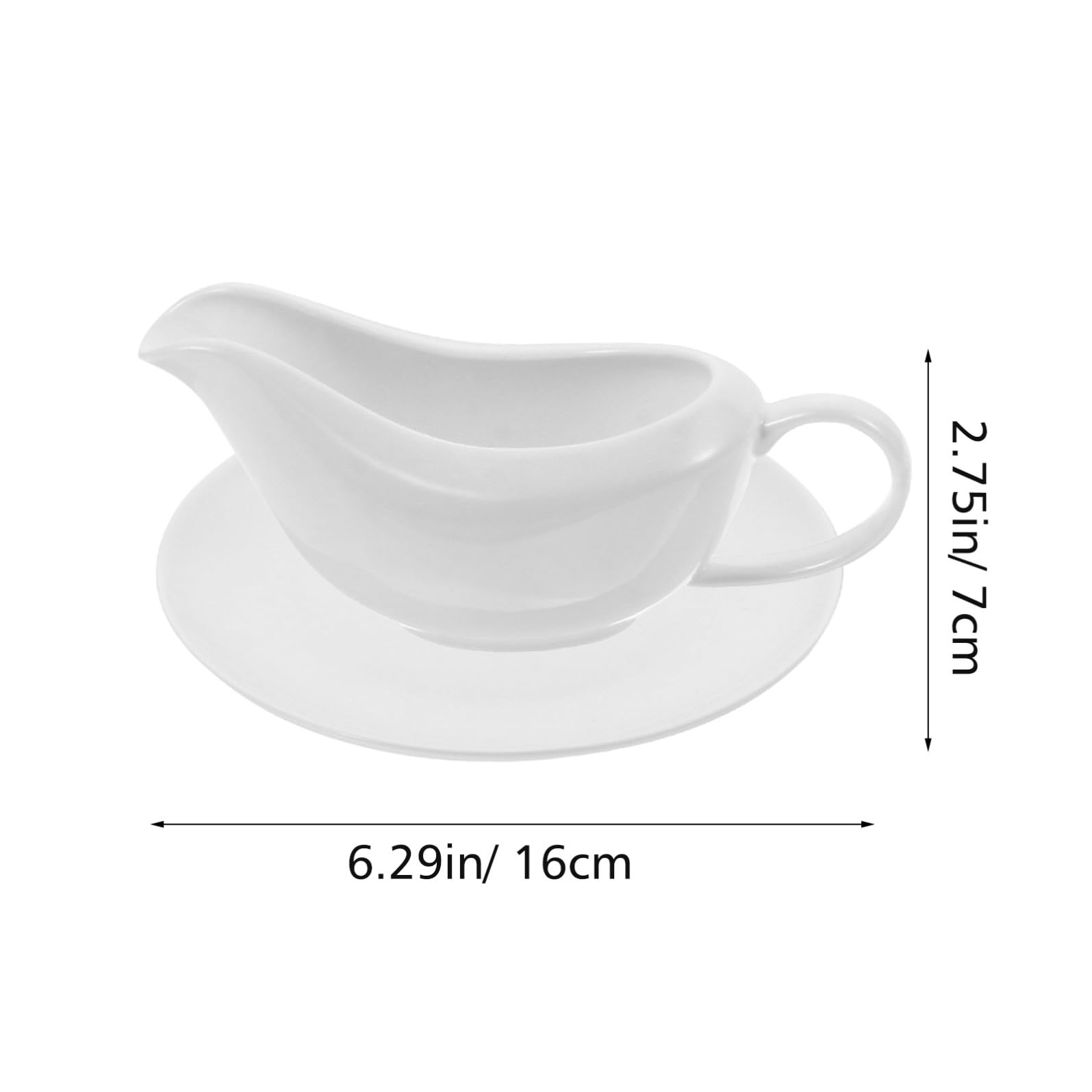 YARNOW Salsiera Set per Condimenti e Salse in Porcellana Bianca Manico Ergonomico e Beccuccio per per Uso Quotidiano e Occasioni Speciali