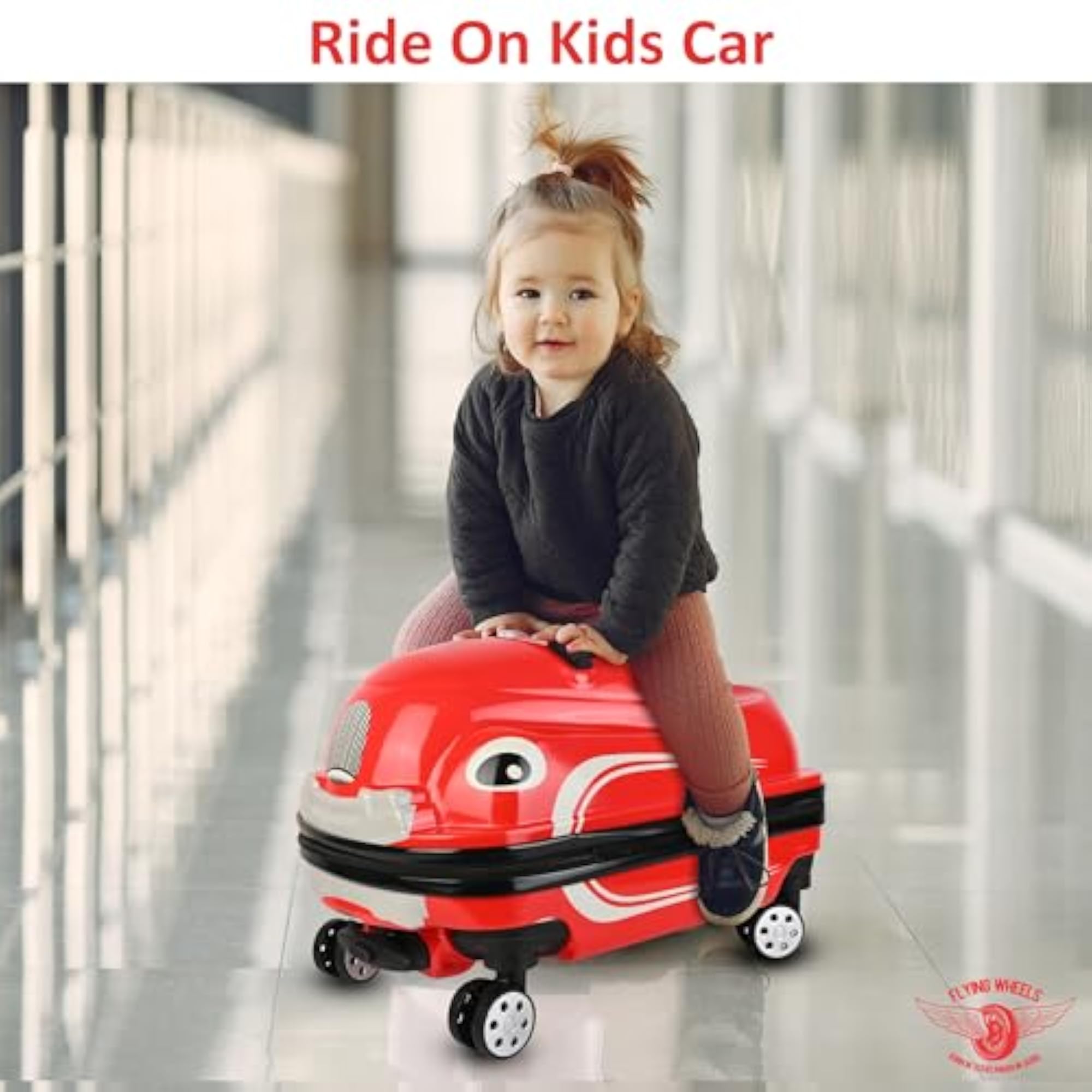 Ride-On Kids Trolley Bag, 2-in-1 Carry-On Car Shaped Suitcase