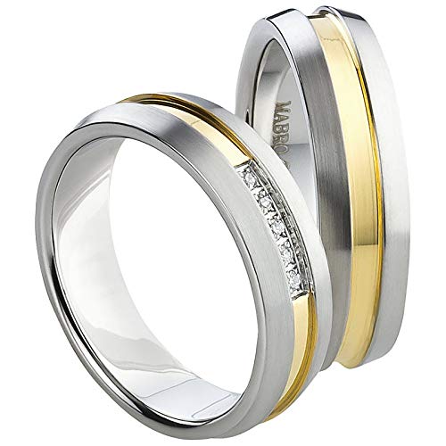 Schmuck DepotJewellery Depot Wedding Rings Partner Rings Engagement Rings Titanium with Cubic Zirconia + Engraving Proposal Rings Wedding Rings