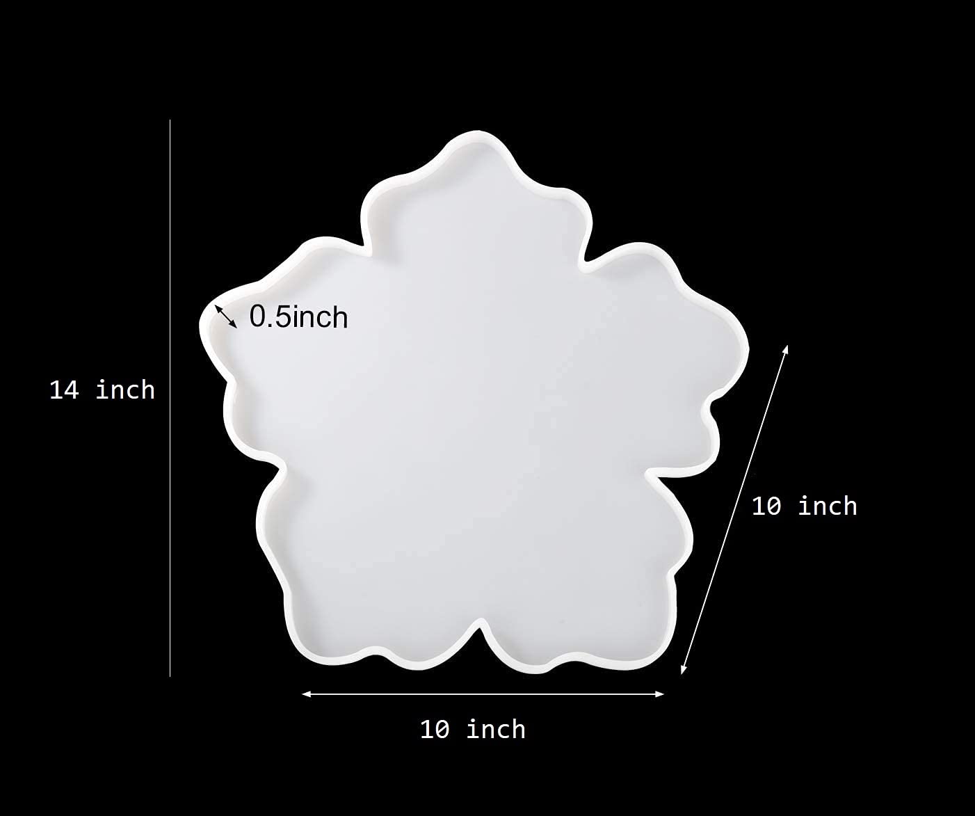 R H LIFESTYLE Resin Large Silicone Irregular Tray Mould for DIY Handmade Plate (Flower Tray Mould Big, 14 INCH) 3