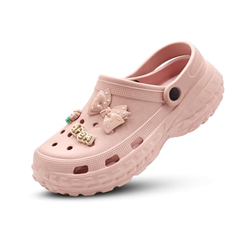 Image of HAUX Women's Classic Charms Clogs /Sandals with Adjustable Back Strap for Adult | Comfortable & Light Weight | Stylish & Anti-Skid | Everyday Use Clogs for Girls & Ladies