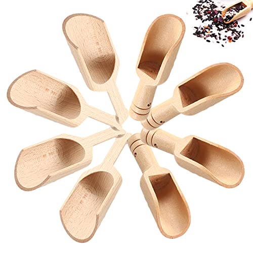 Cuillère À Sel De Bai avec Manche Rond Mini Cuillère À Épices en Bois Cuillères De Cuisine en Bois pour Café Thé Confiture pour Miel, Café, Cuisine, Thé, Sucre, Sel, Confiture, Moutarde, Glace Cover
