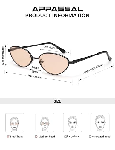 Retro Oval Cat Eye Sunglasses for Women, Vintage Metal Frame with Spring Hinge, Trendy Fashion Glasses AP3730