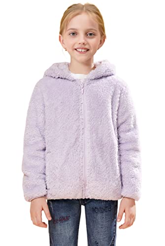 Image of SOLOCOTE Boys Girls Sherpa Fleece Coats Long Sleeve Full Zip Kids Jacket