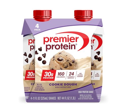 Image of Premier Protein Shake, Cookie Dough, 30g Protein, No Added Sugar, 24 Vitamins & Minerals to Support Immune Health, 11 fl oz, 4 Pack