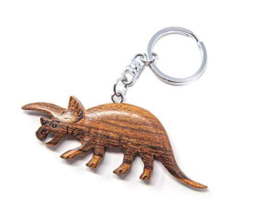 Llavero de madera – Triceratops